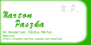 marton paszka business card